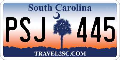 SC license plate PSJ445