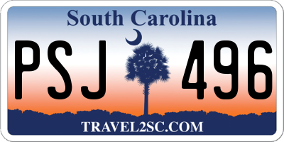 SC license plate PSJ496