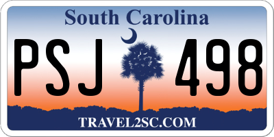 SC license plate PSJ498