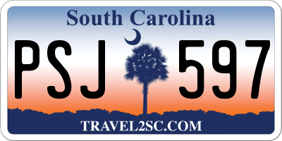 SC license plate PSJ597