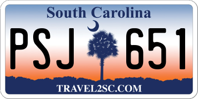 SC license plate PSJ651