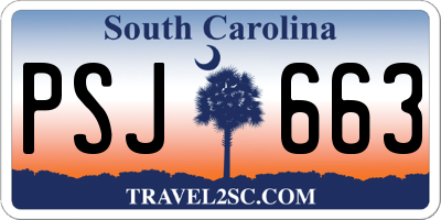 SC license plate PSJ663