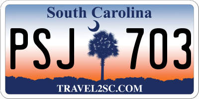 SC license plate PSJ703