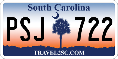 SC license plate PSJ722