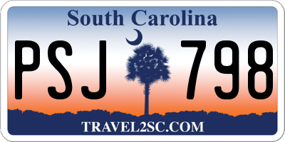 SC license plate PSJ798