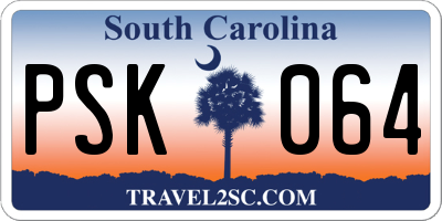 SC license plate PSK064