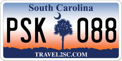 SC license plate PSK088