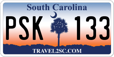SC license plate PSK133