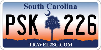 SC license plate PSK226
