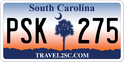SC license plate PSK275