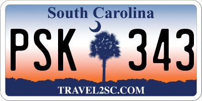 SC license plate PSK343