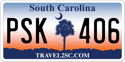 SC license plate PSK406