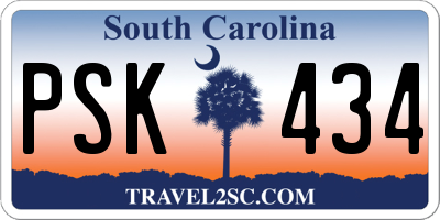 SC license plate PSK434