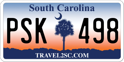 SC license plate PSK498