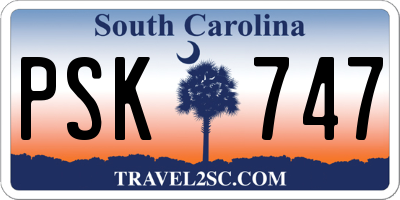 SC license plate PSK747