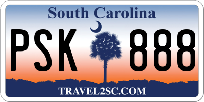 SC license plate PSK888