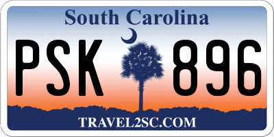 SC license plate PSK896