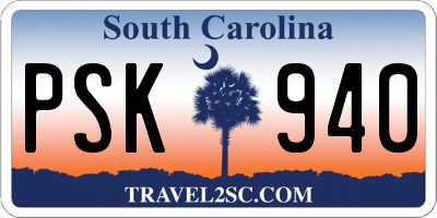 SC license plate PSK940