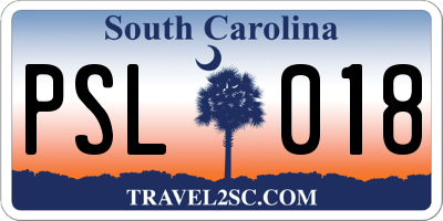 SC license plate PSL018