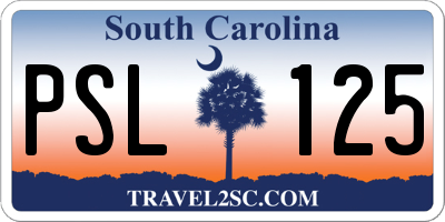 SC license plate PSL125