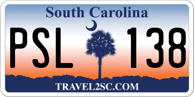 SC license plate PSL138