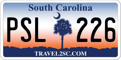 SC license plate PSL226