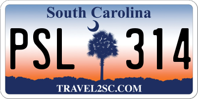 SC license plate PSL314