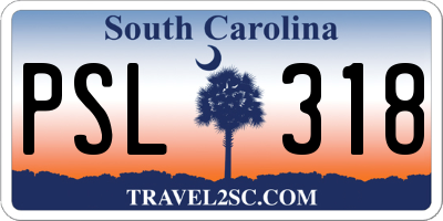 SC license plate PSL318