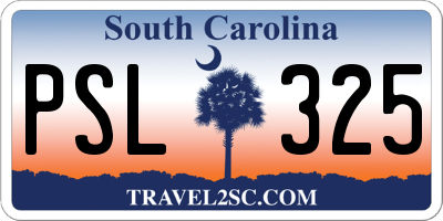 SC license plate PSL325