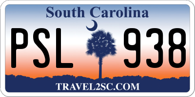 SC license plate PSL938