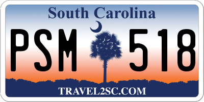 SC license plate PSM518