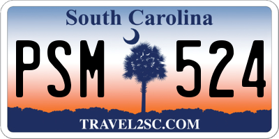 SC license plate PSM524