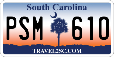 SC license plate PSM610
