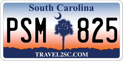 SC license plate PSM825
