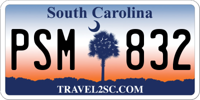 SC license plate PSM832