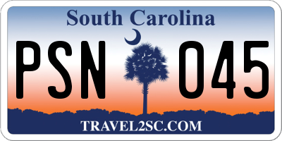 SC license plate PSN045