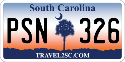 SC license plate PSN326