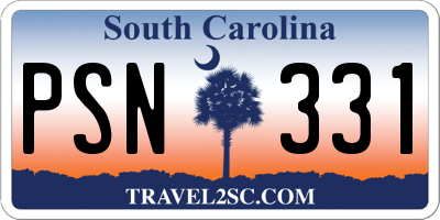 SC license plate PSN331