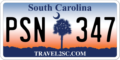 SC license plate PSN347