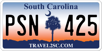 SC license plate PSN425