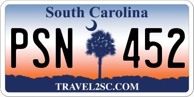 SC license plate PSN452