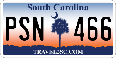 SC license plate PSN466