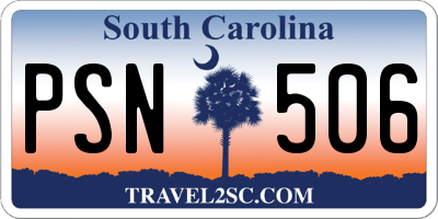 SC license plate PSN506