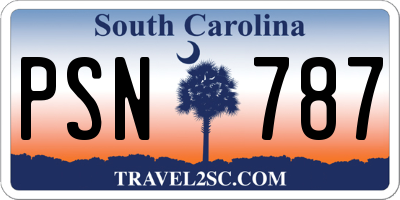 SC license plate PSN787
