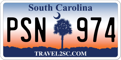 SC license plate PSN974