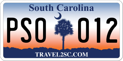 SC license plate PSO012