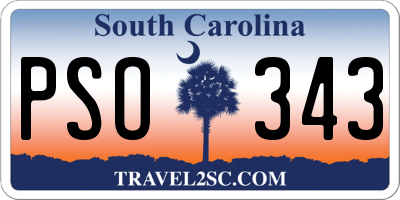 SC license plate PSO343