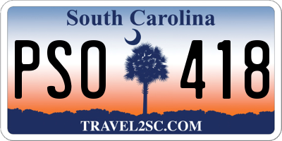 SC license plate PSO418