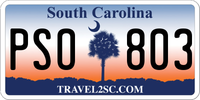 SC license plate PSO803