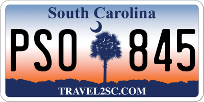 SC license plate PSO845